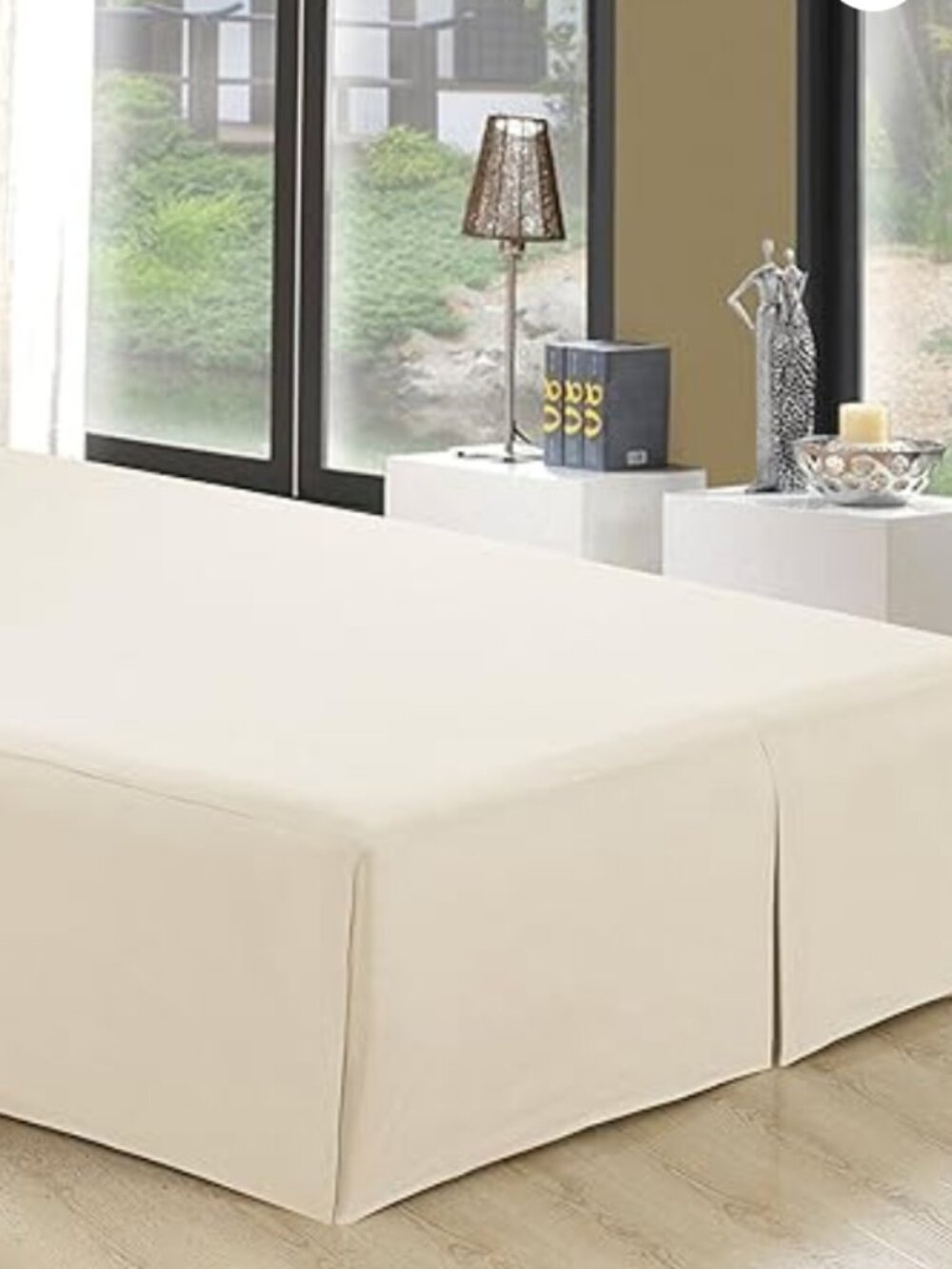 Hotel Quality Deep Pocket 16 Inch Drop Solid Ivory Bedskirt Queen Size